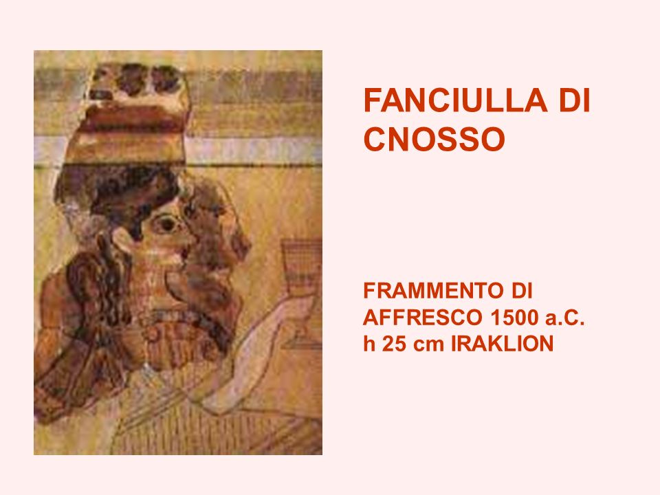 FANCIULLA DI CNOSSO FRAMMENTO DI AFFRESCO 1500 a.C. h 25 cm IRAKLION