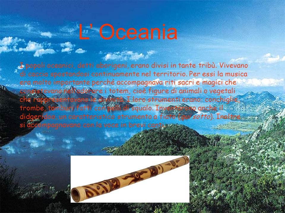 L’ Oceania I popoli oceanici, detti aborigeni, erano divisi in tante tribù. Vivevano.