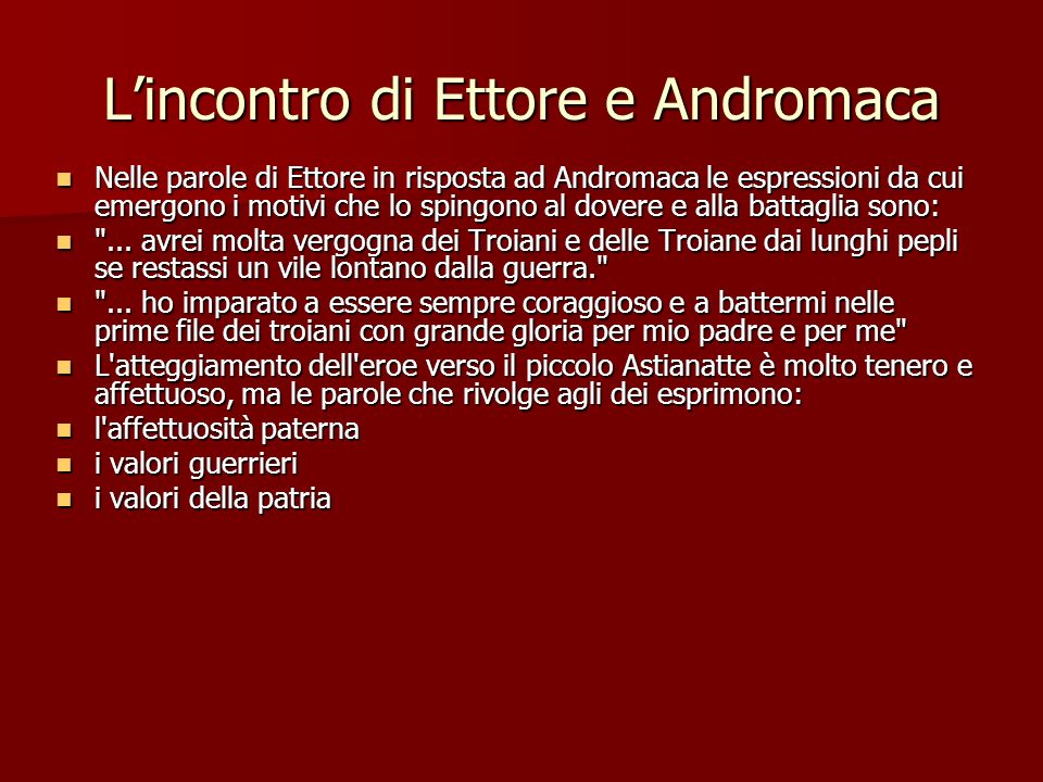 L’incontro di Ettore e Andromaca
