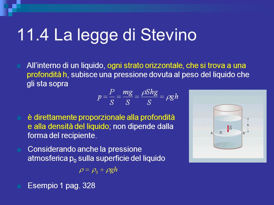 11.4 La legge di Stevino