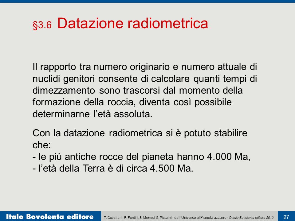 Potassio 40 datazione radiometrica