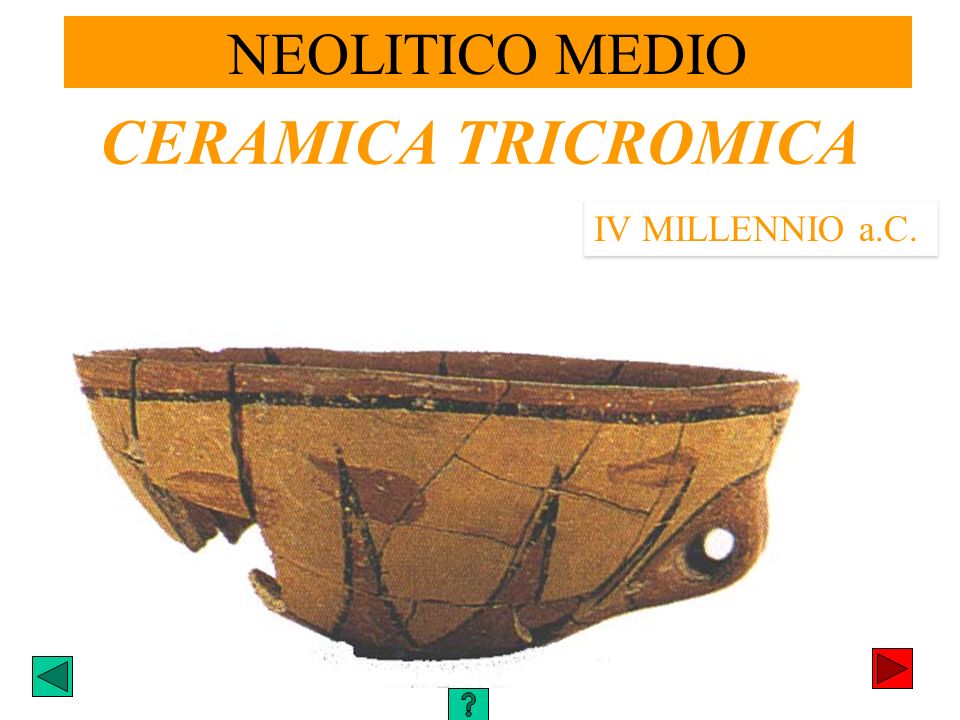 NEOLITICO MEDIO CERAMICA TRICROMICA IV MILLENNIO a.C.