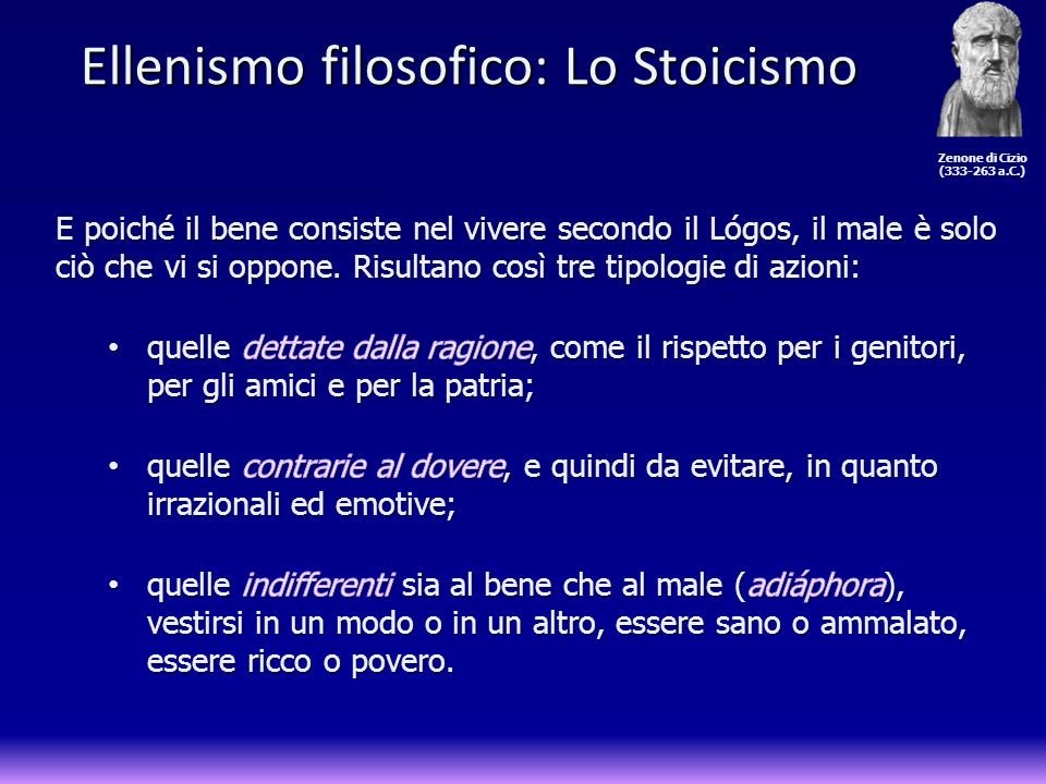 Ellenismo filosofico: Lo Stoicismo