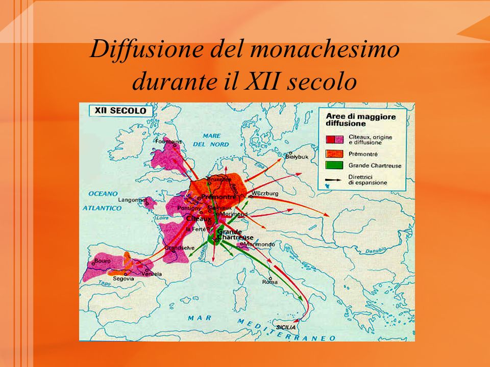 Diffusione del monachesimo durante il XII secolo