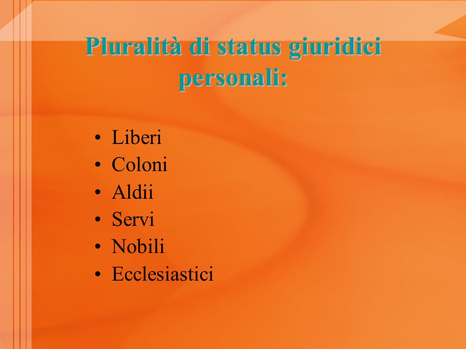 Pluralità di status giuridici personali: