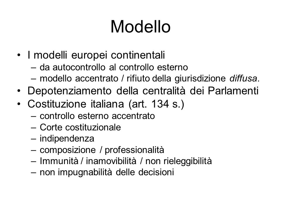 Modello I modelli europei continentali
