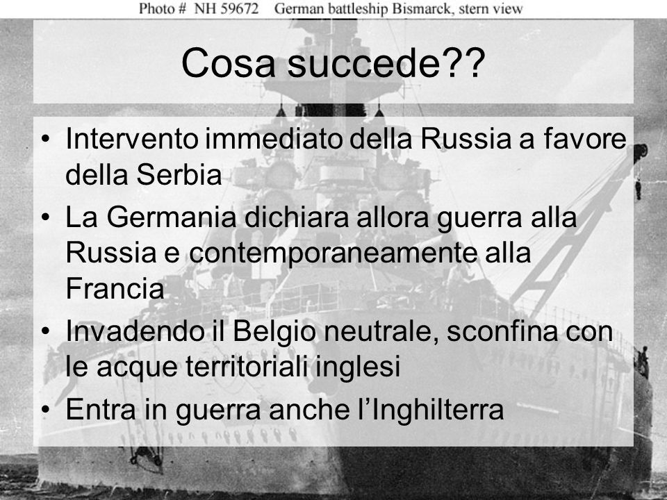 Cosa succede Intervento immediato della Russia a favore della Serbia