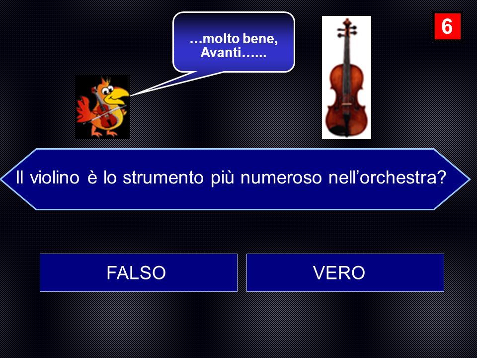 Il violino è lo strumento più numeroso nell’orchestra