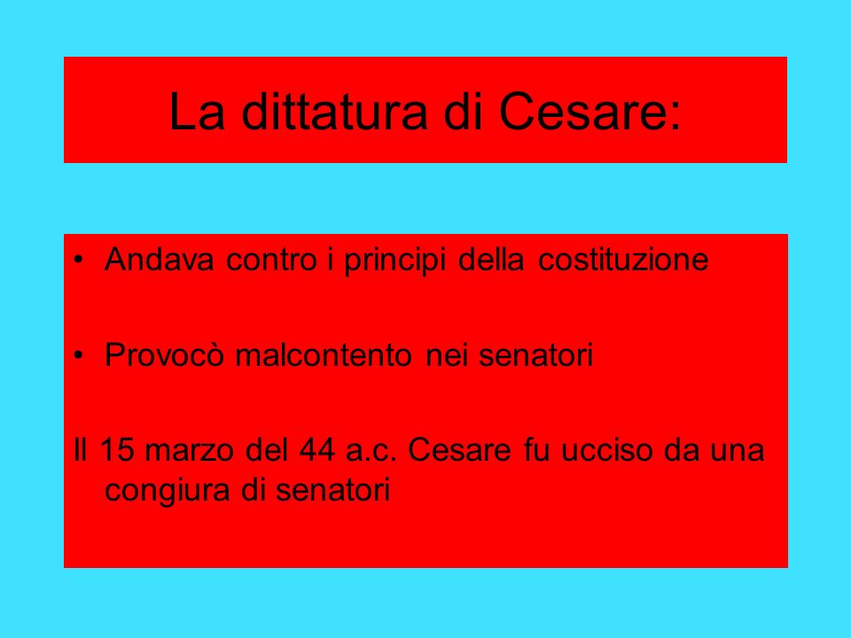 La dittatura di Cesare: