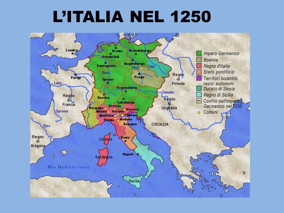 L’ITALIA NEL 1250