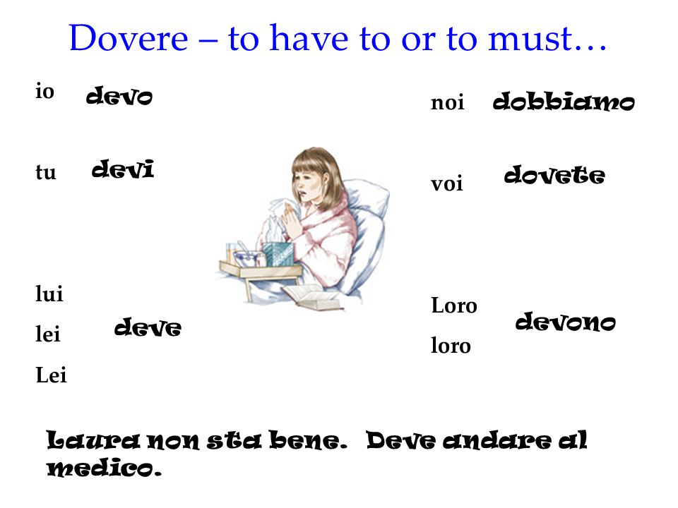 Dovere – to have to or to must…