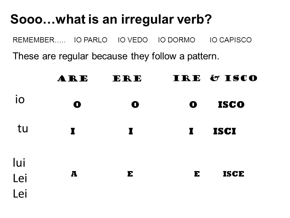 Sooo…what is an irregular verb